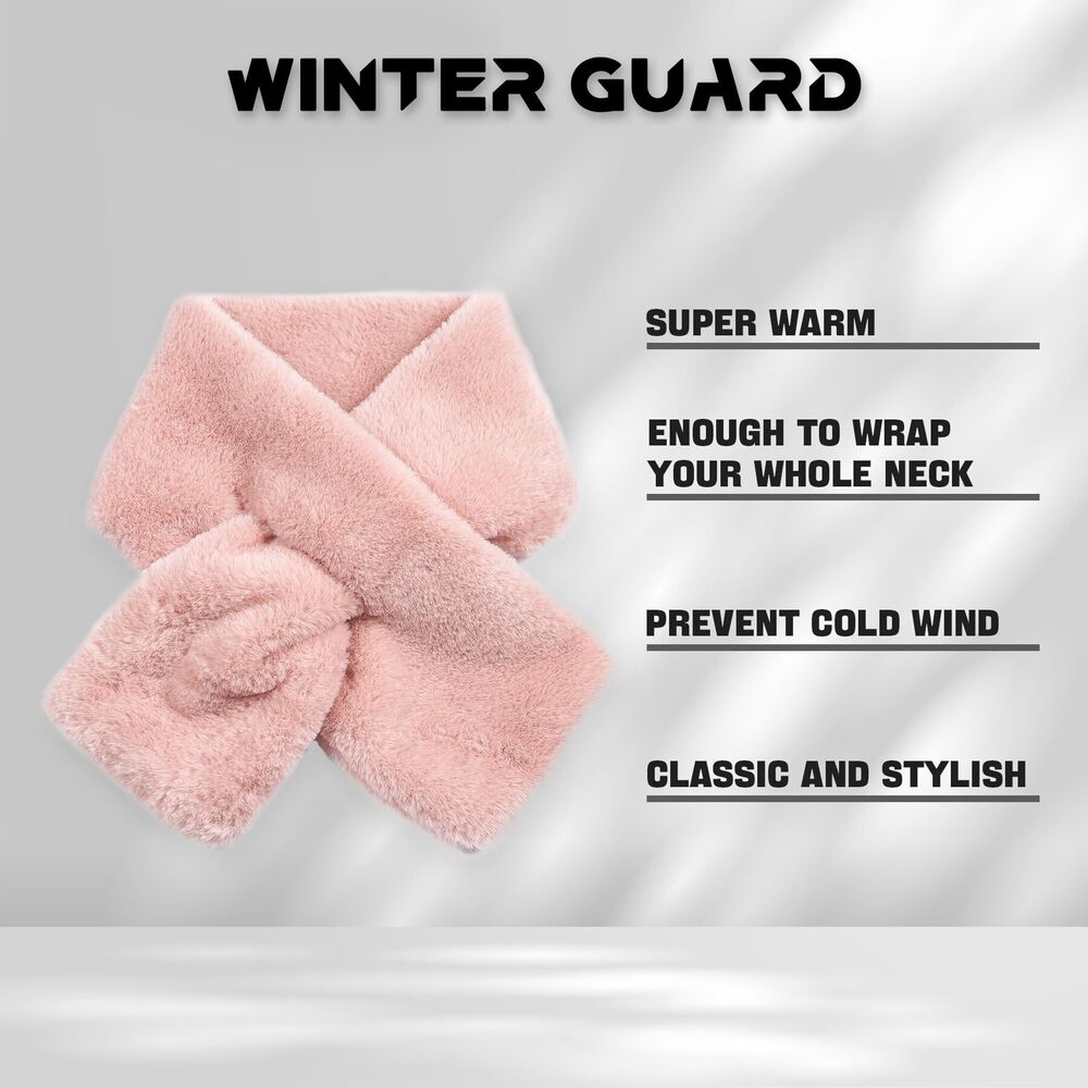 7446 Faux Fur Loop Scarf For Women- Thermal Pink Neck Warmer Winter Thick - Picture 3 of 7